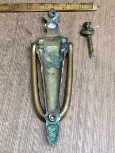 Vintage Ornate Brass Door Knocker With Nice Patina