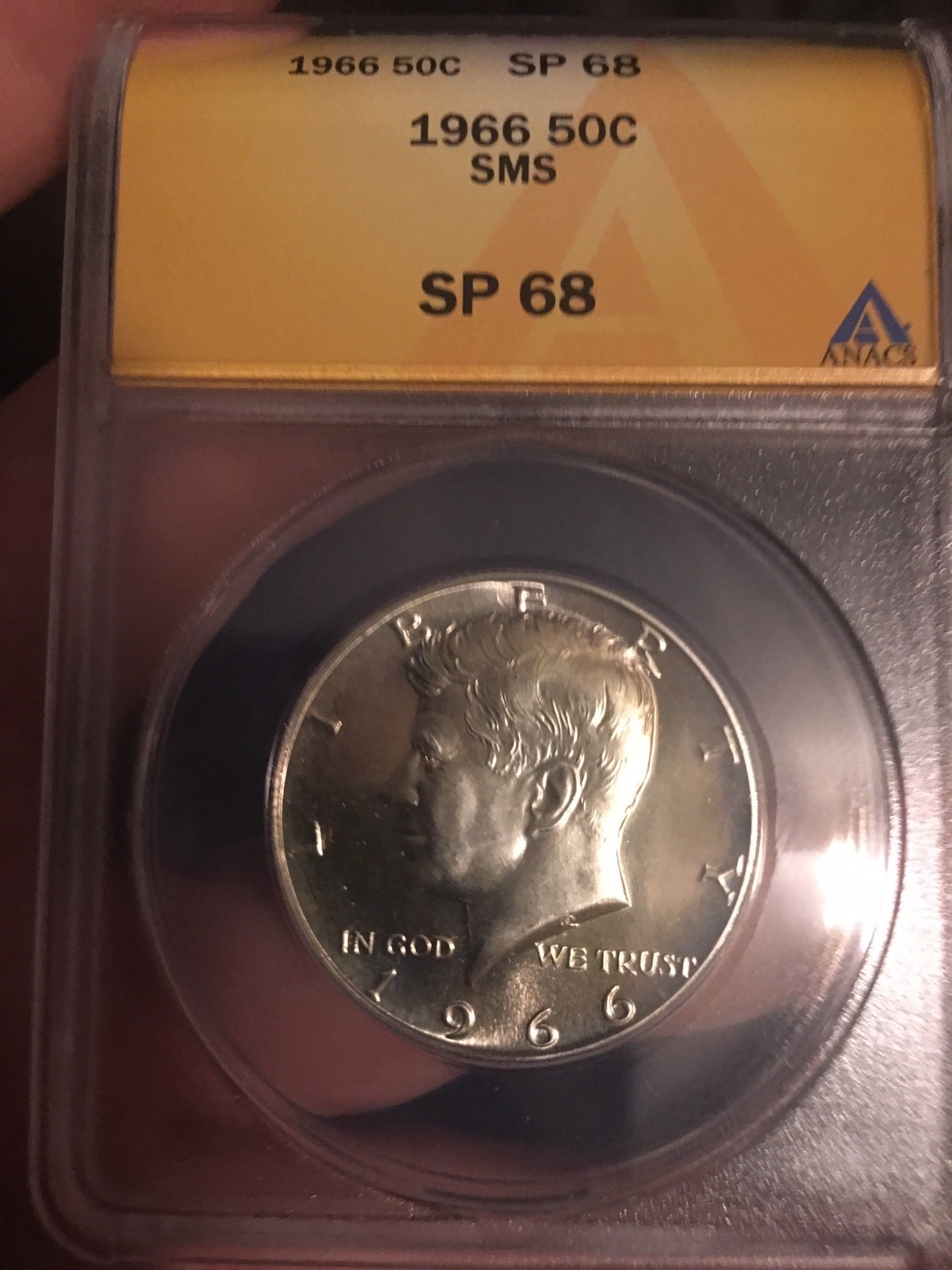 1966 50C SMS (Special Strike) Kennedy Half Dollar SP68 MS 68 ANACS MS68