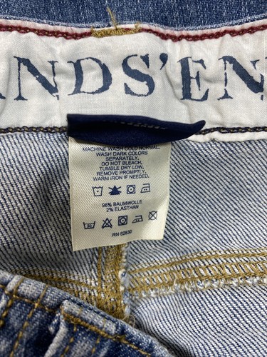NEW Lands End Women's Light Wash Curvy Fit Boot Leg Denim Jeans - 10