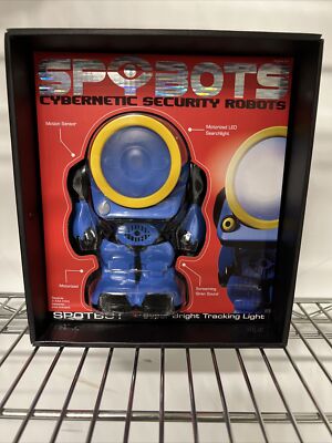 SPYBOTS Cybernetic Security Robots - SPOTBOT - Blue Spybot - Bright LED Light