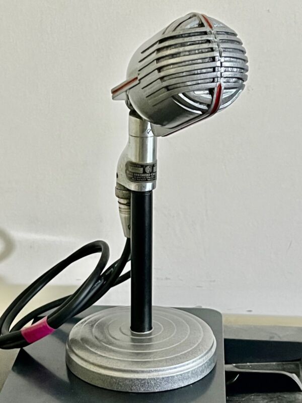 Vintage 1944 SHURE 708A "Stratoliner" Microphone , working w/stand & cable