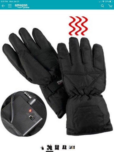 Ideas In Motion Battery Operated Heated Gloves - Black - One Size - Unisex New