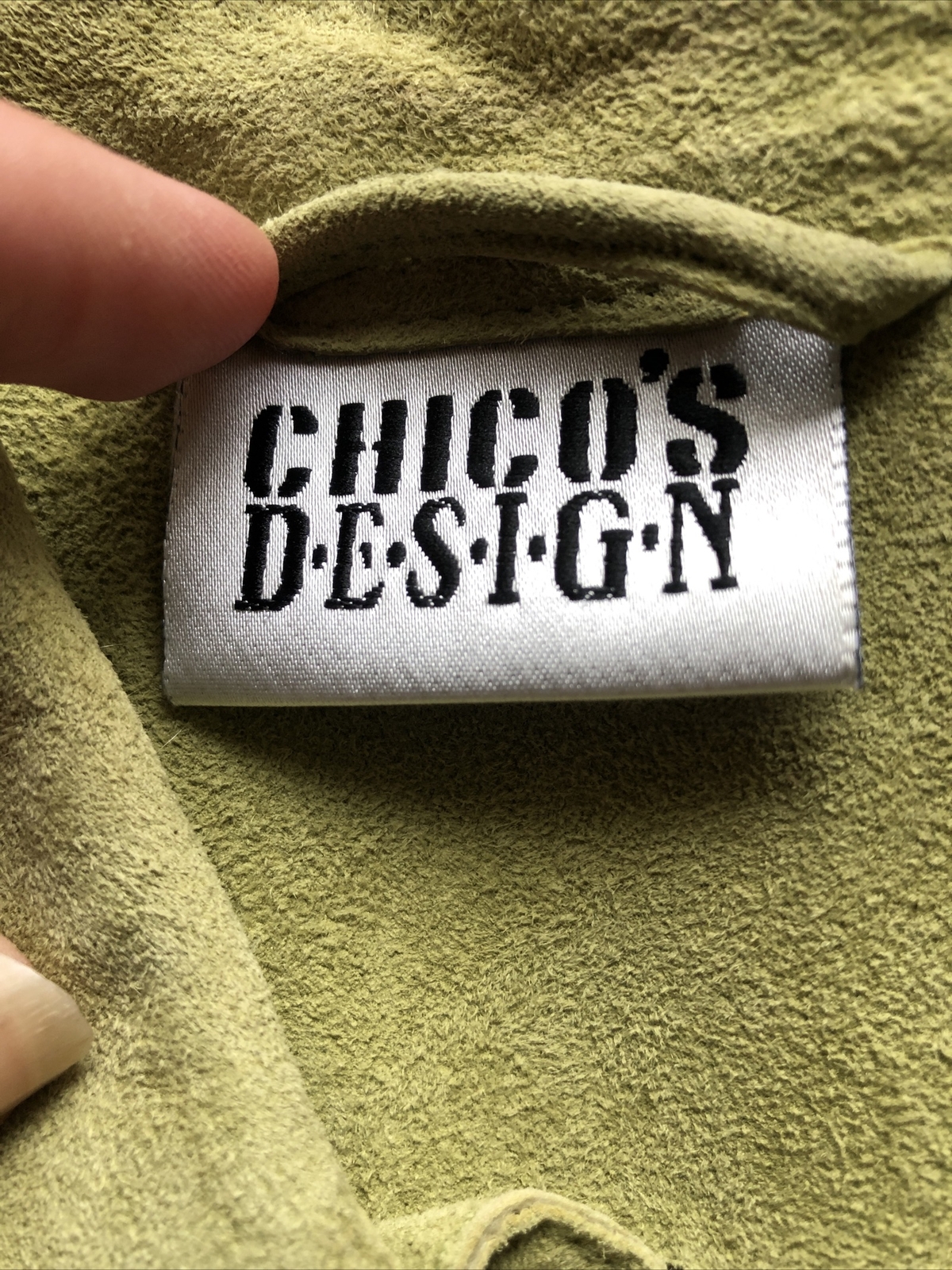Chico's Design ライムグリーン ジャケット サイズ1 CHICO'S DESIGN SZ 1 Lime Green Leather Suede Jacket Over