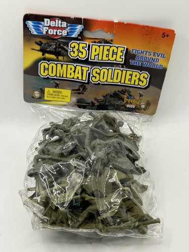 Delta Force Combat Soldiers 35 Piece Green Army Figures Plastic 2" Soldiers
