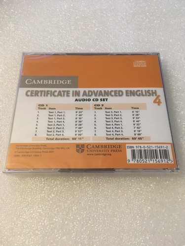 Cambridge University Certificate In Advanced English 4 - Audio CD 2 Disc Set New