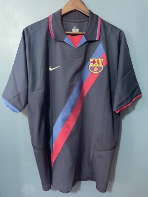 FC Barcelona 2002-2004 Away Football Shirt Nike Jersey Soccer Size Large