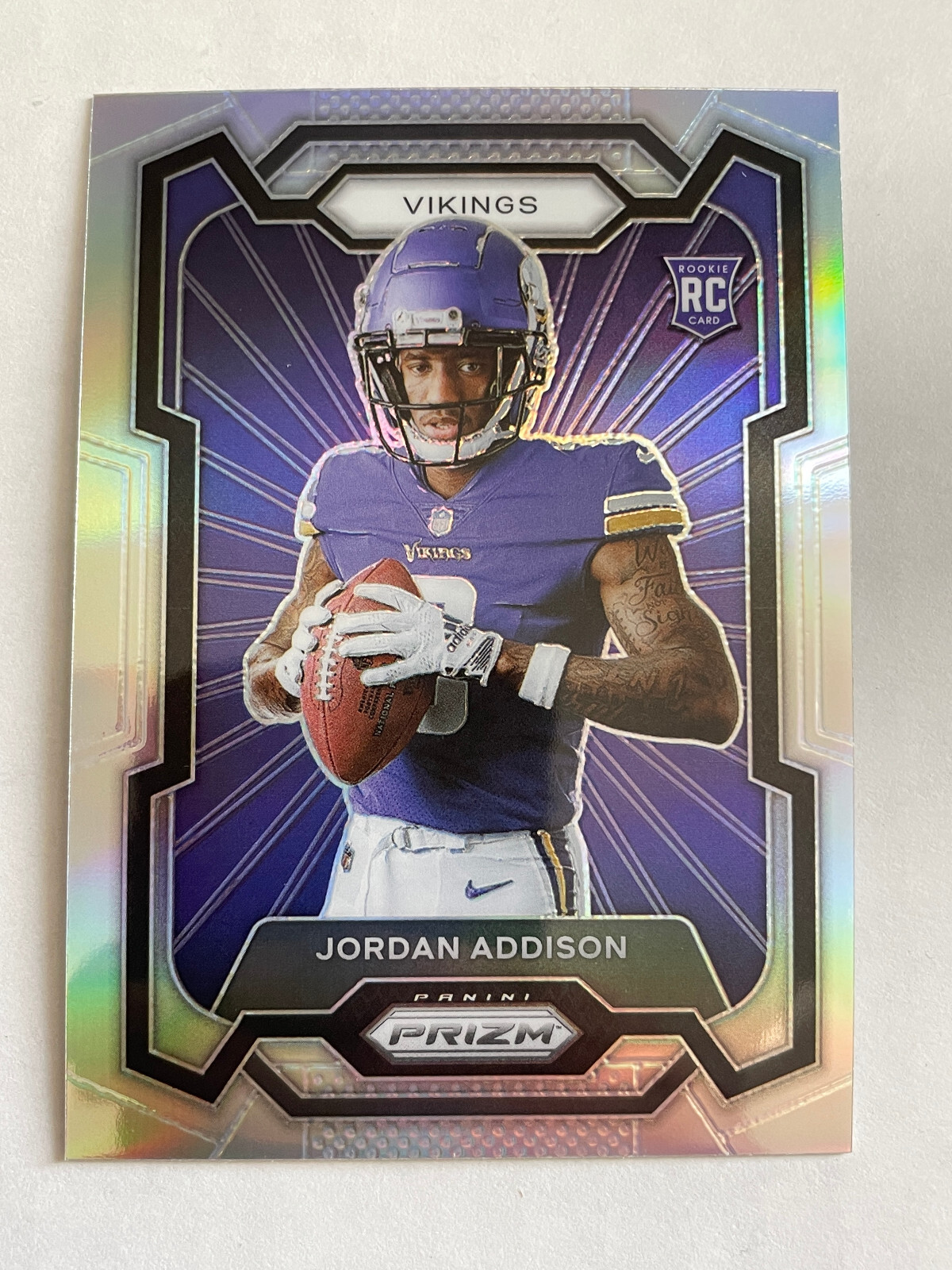 Jordan Addison 2023 Panini Prizm Silver Holo Rookie RC