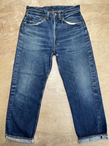 Levis 501 XX Hidden Rivet 1950s Leather Patch Big E Selvedge Levis 501 XX Hidden Rivet 1950s Leather Patch Big E Selvedge