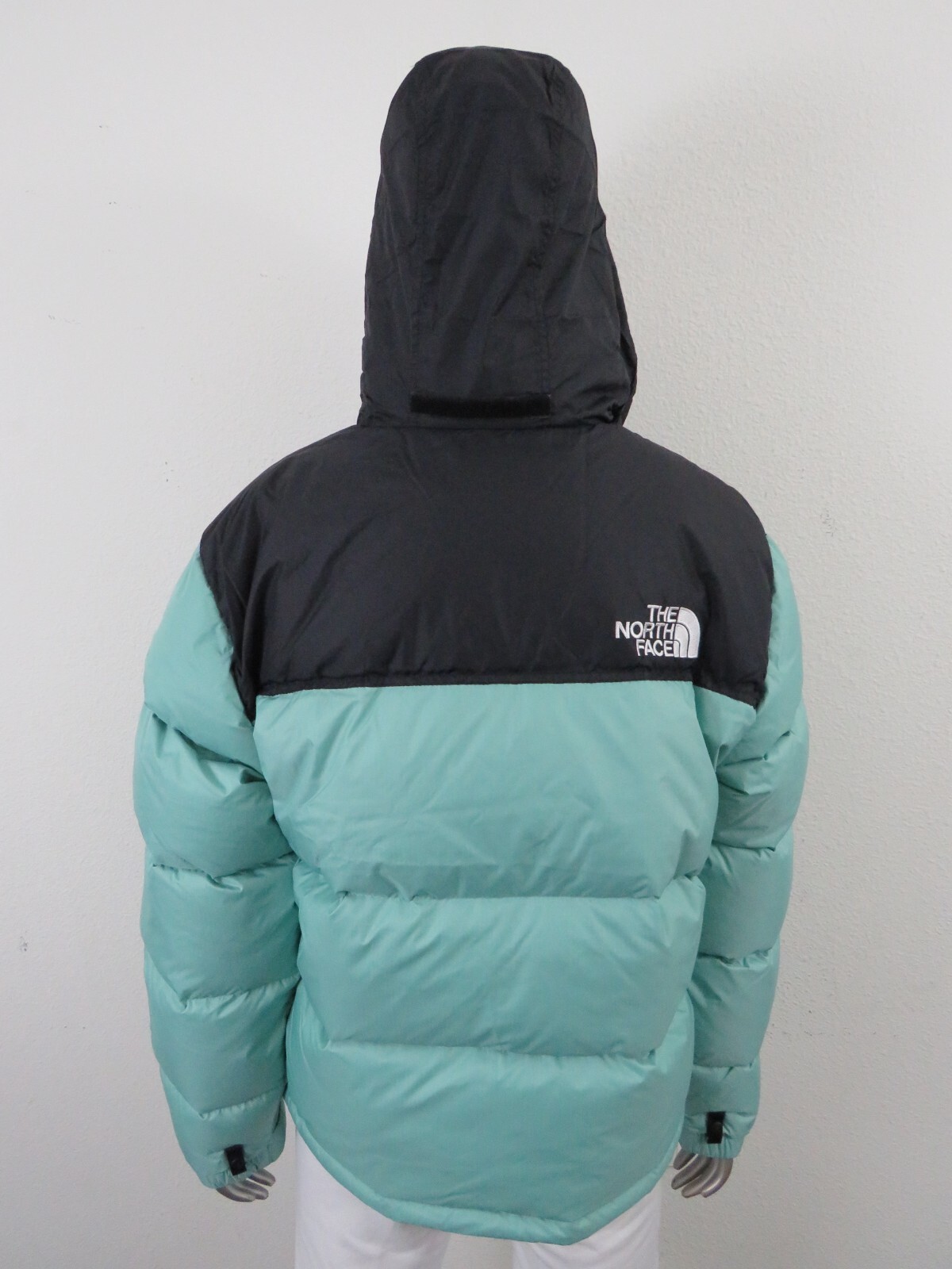 Pre-owned The North Face Womens  1996 Retro Nuptse Puffer 700-down Hooded Jacket - Wasabi In Wasabi / Tnf Black / Tnf White Logo