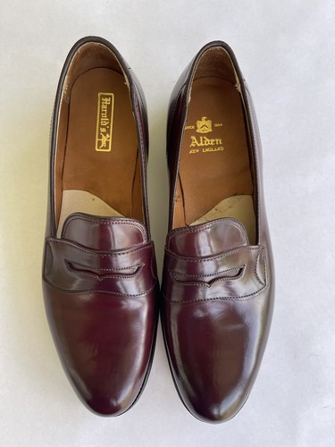 NEW ALDEN Men’s Shell Cordovan Penny Loafer 9.5 AA/B Burgundy