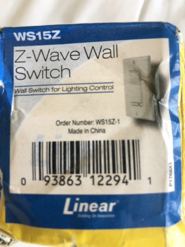 (Lot of 2) Linear Z-wave 15-amp Wall Switch WS15Z