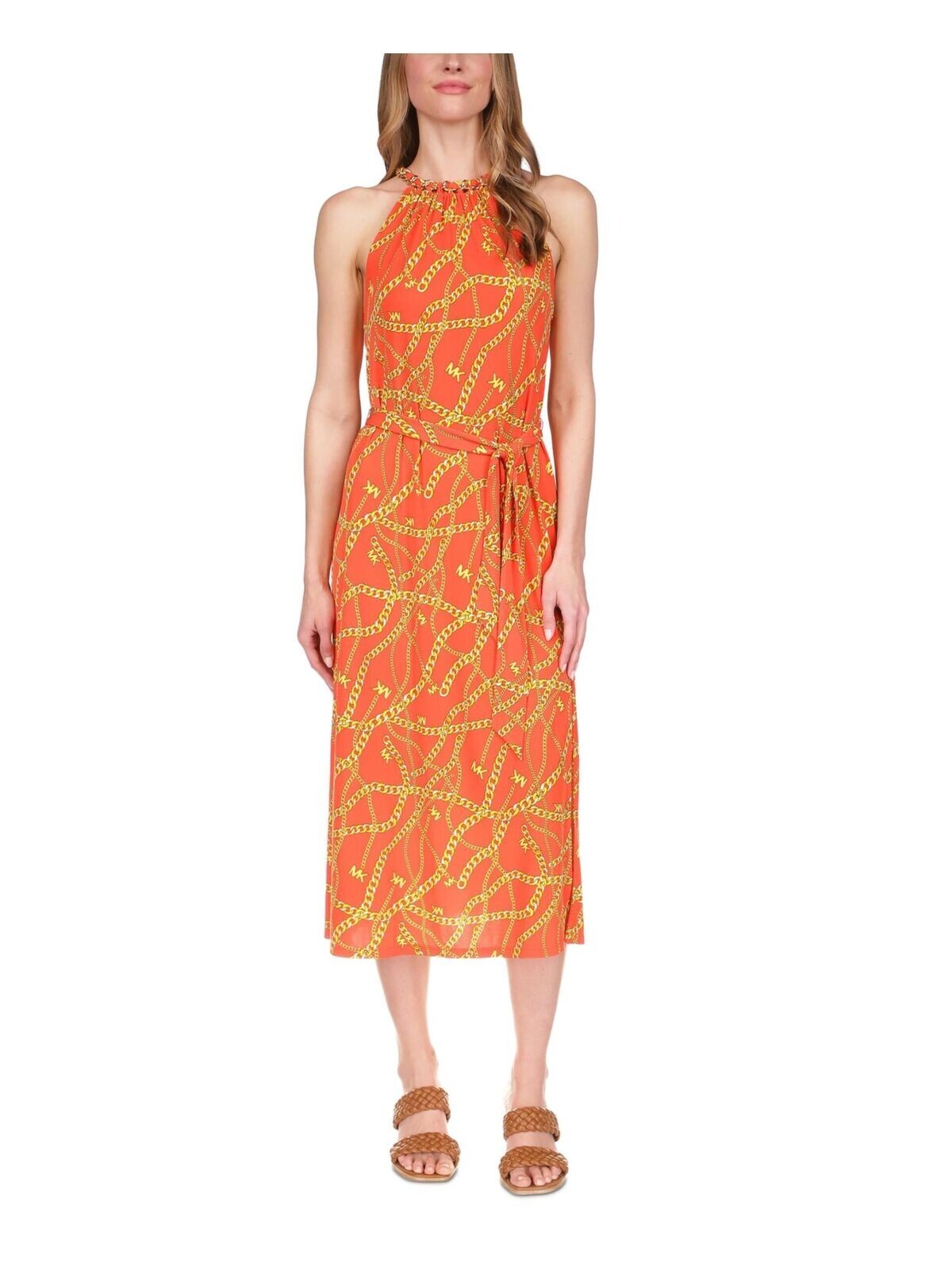 MICHAEL MICHAEL KORS Women's Orange Unlined Chain Collar Tie