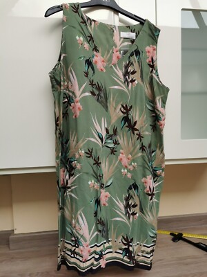 Wallis Green Mix Tropical Shift Summer Dress 14 Petite Bnwt