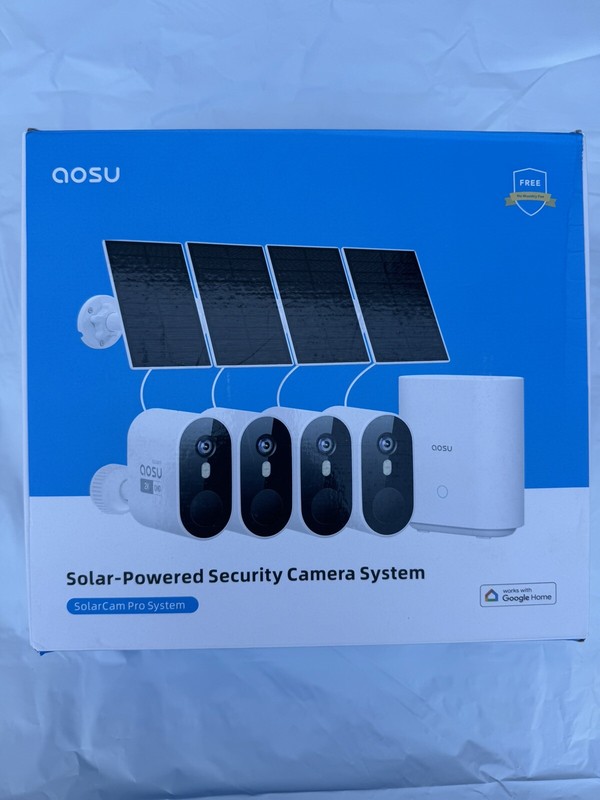 AOSU 2K Solar Security Cameras Wireless Outdoor, 4 Solar Camera