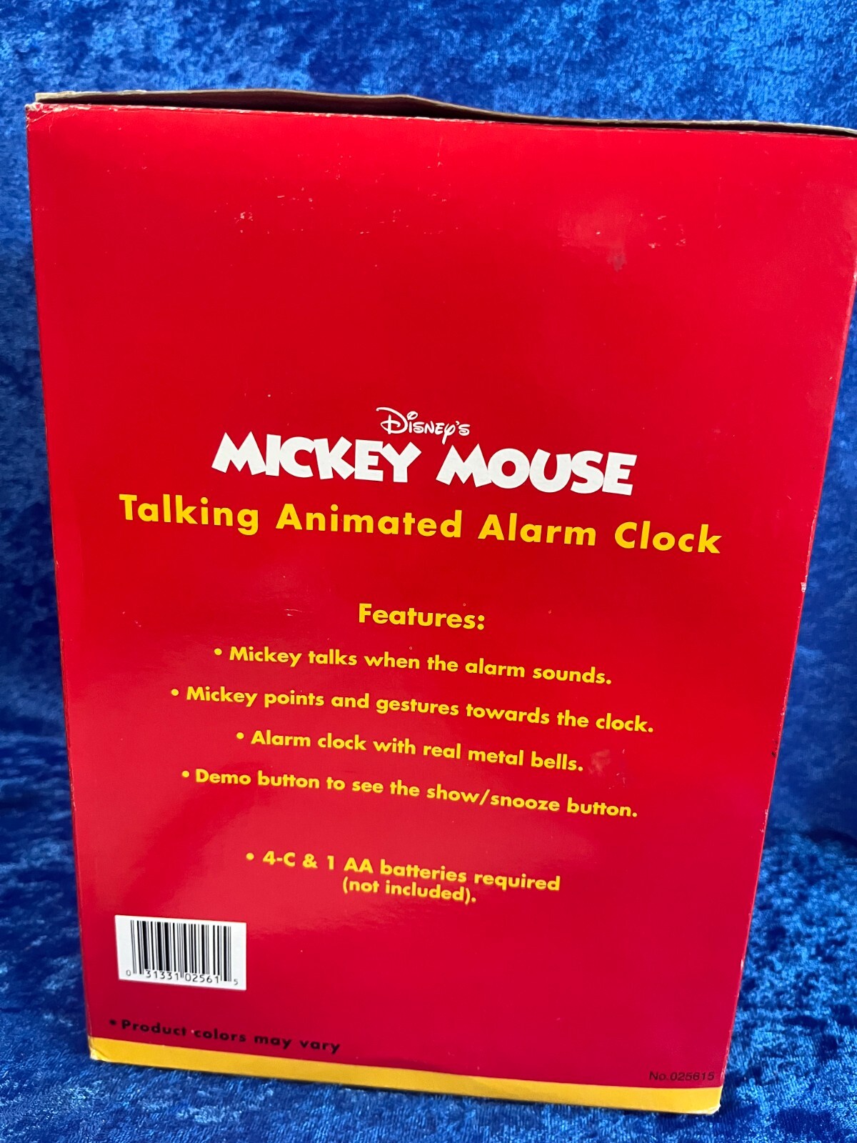 New Vintage Mickey Mouse Talking Animated Alarm Clock