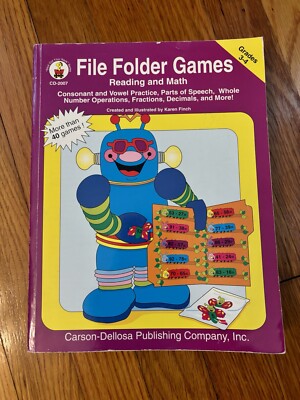 File Folder Games Book Reading and Math Grades 3-4 Carson-Dellosa CD-2007