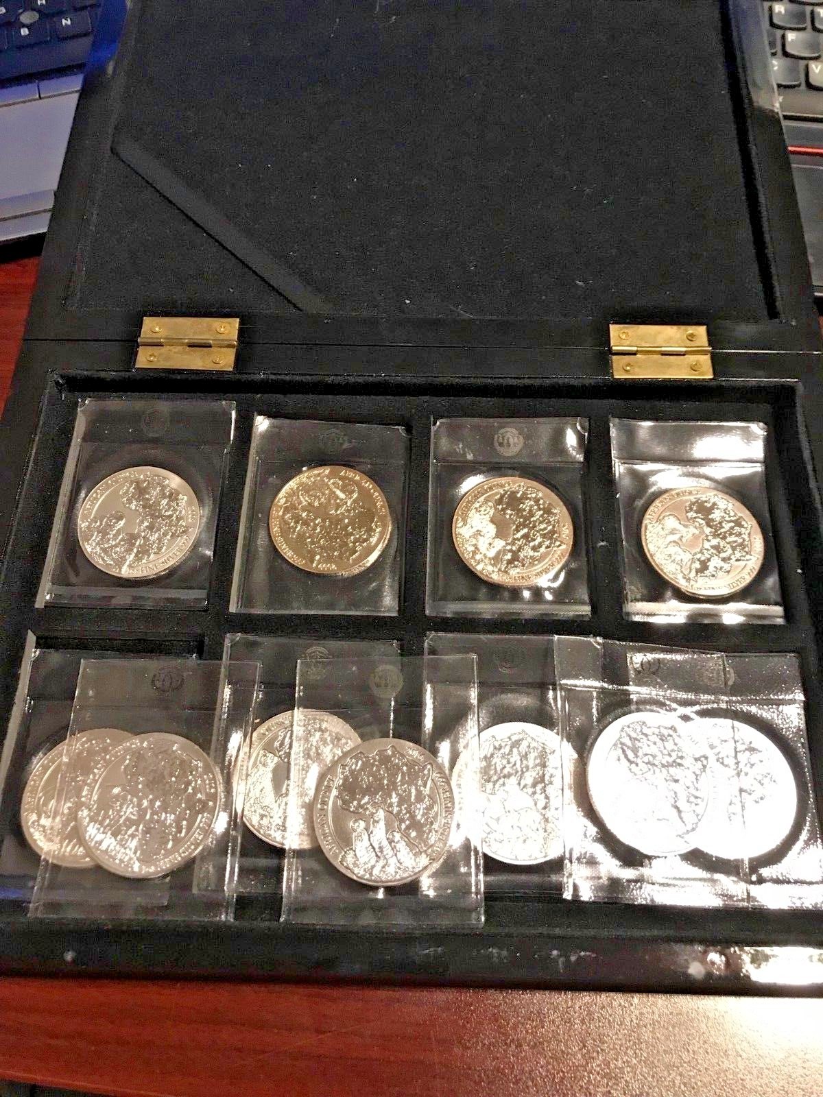 2008-2018 Rwanda African Silver Wildlife ALL 11 COINS in Blister, w/box