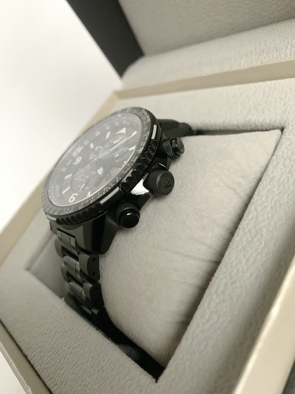 Pre-owned Citizen Promaster Sky A-t Watch Ecodrive Jy8085-81e Chrono Black Steel