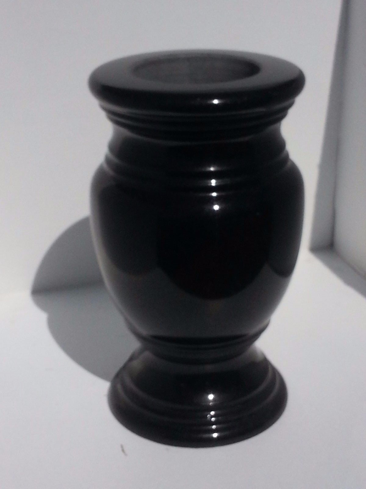 black granite vase