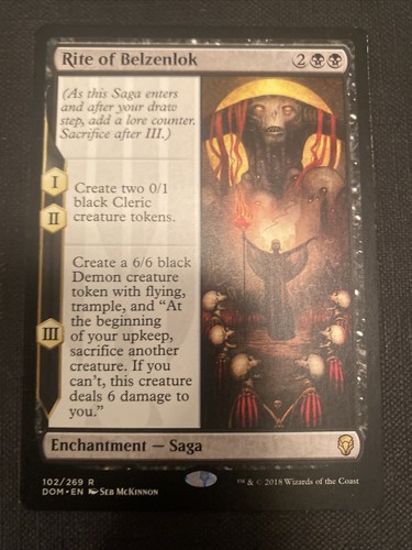 Rite of Belzenlok 1x FOIL DOM MTG Dominaria Rare MINT black Rite of Belzenlok 1x FOIL DOM MTG Dominaria Rare MINT black
