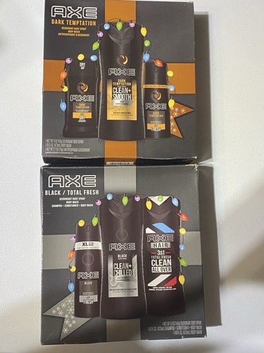 Axe Total Fresh Gift Set And Dark Temptation Gift Set 3 In 1 Shampoo Deodorant