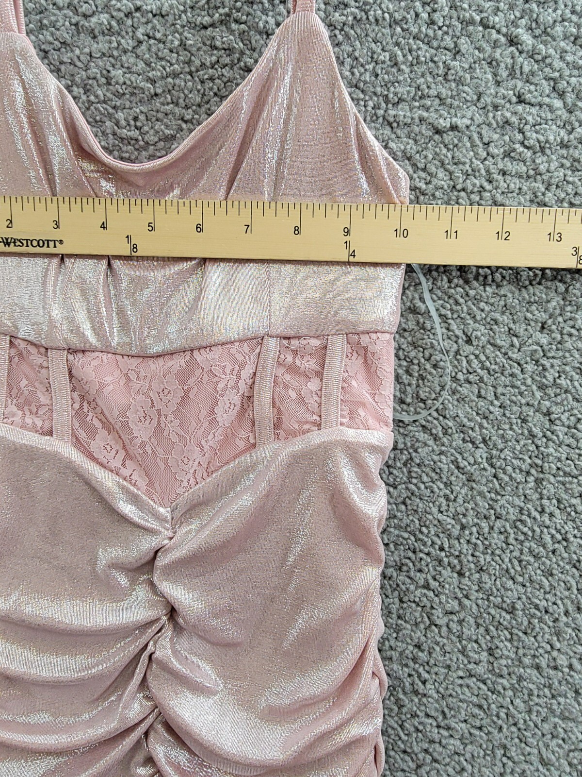 With Jules Sleeveless Lace-Insert Dress Big Girls S Pastel Pink Back Zip Closure - Picture 5 of 16
