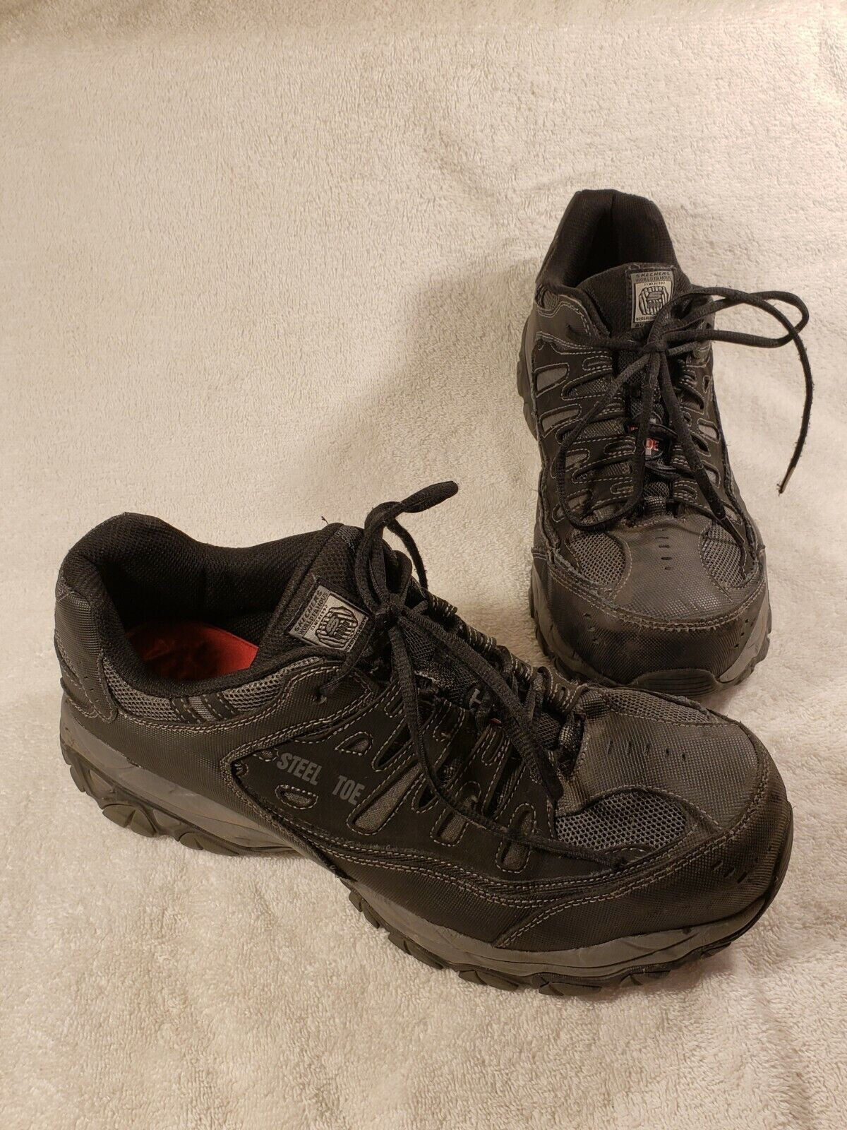 SKECHERS CANKTON STEEL TOE ATHLETIC WORK SNEAKER 77055W US SIZE 11.5 4E