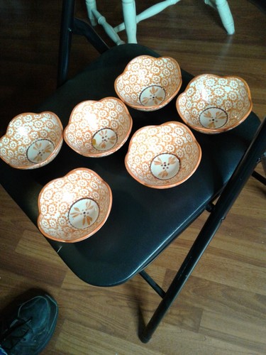 Temptations  Old World Orange 6pc. set Small dishes