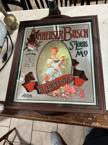 Budweiser ミラー VTG Budweiser Light Beer Mirror 18x22 Bud Anheuser Busch