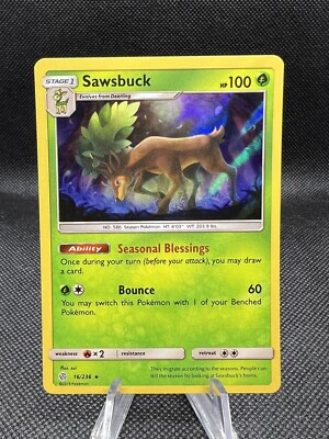 Pokemon Sun & Moon: Cosmic Eclipse Holo Rare 16/236 Sawsbuck LP