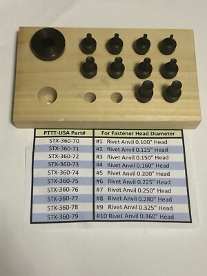 ST 350 11 piece Anvil tool Set for Chicago ST Rivet Press & Lionel Train Repair 