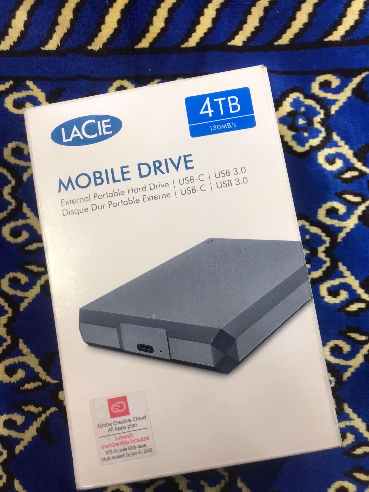 External Portable Hard Drive LaCie Mobile Drive 4TB USB - C