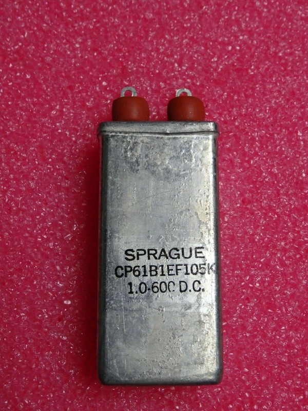 1 Condensateur Ã  Bain D'Huile 1ÂµF ~ 1uf ~ 1mf 600vdc Sprague Cp61b1ef105k 