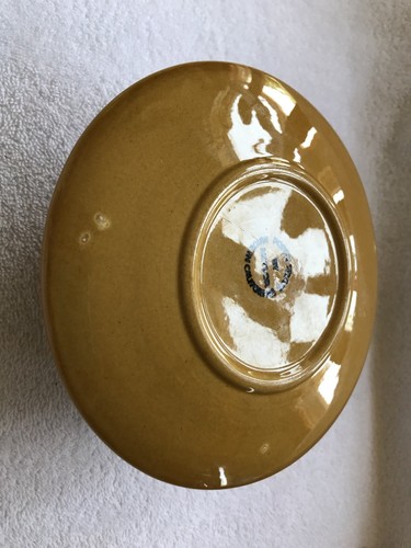 Metlox Poppy Trail Made In California Gravy Boat With Attached Plate Gold Green