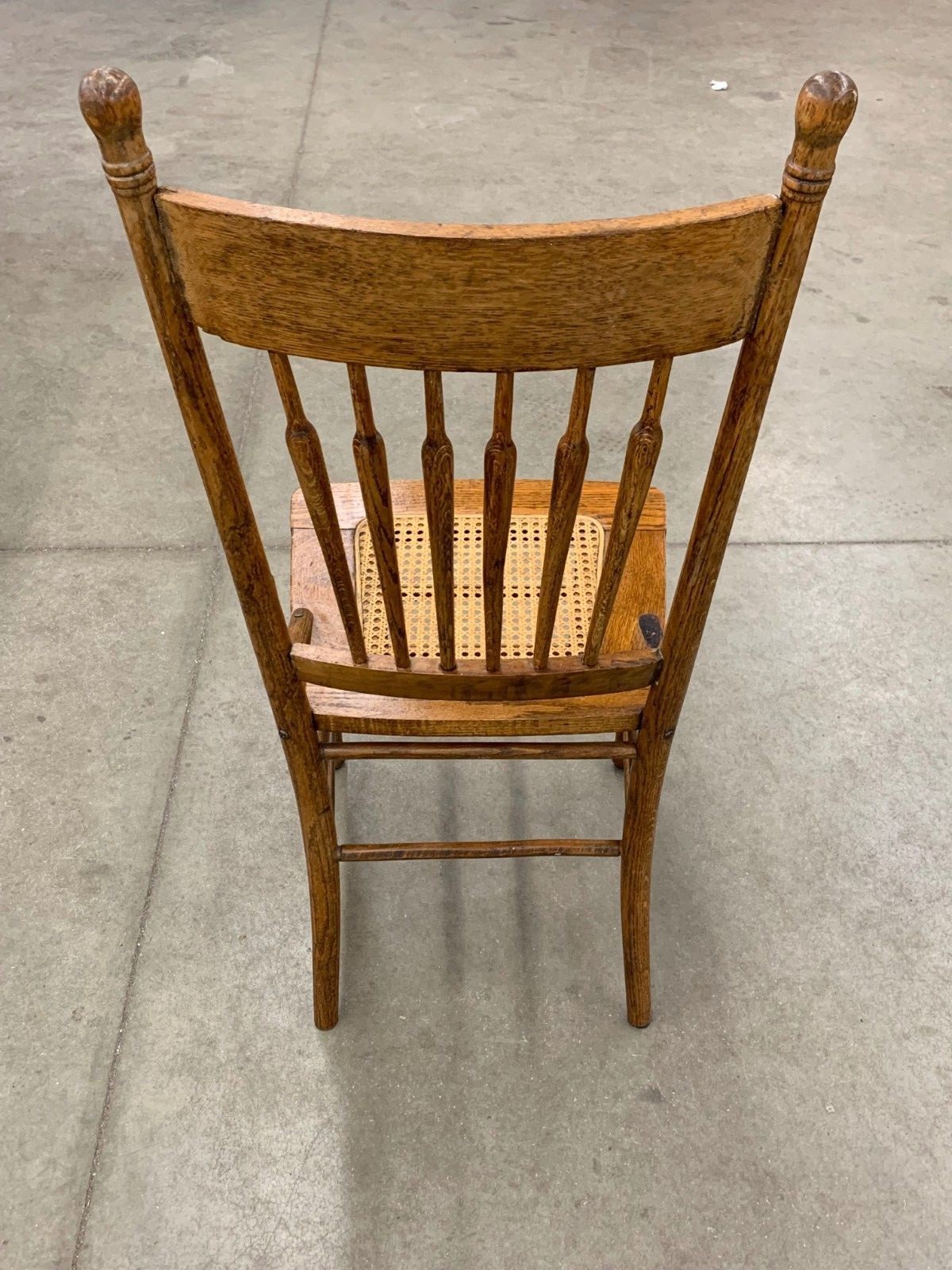 Vintage Wood Kitchen Table Chair Wooden Seat Dowel Antique Gingerbread
