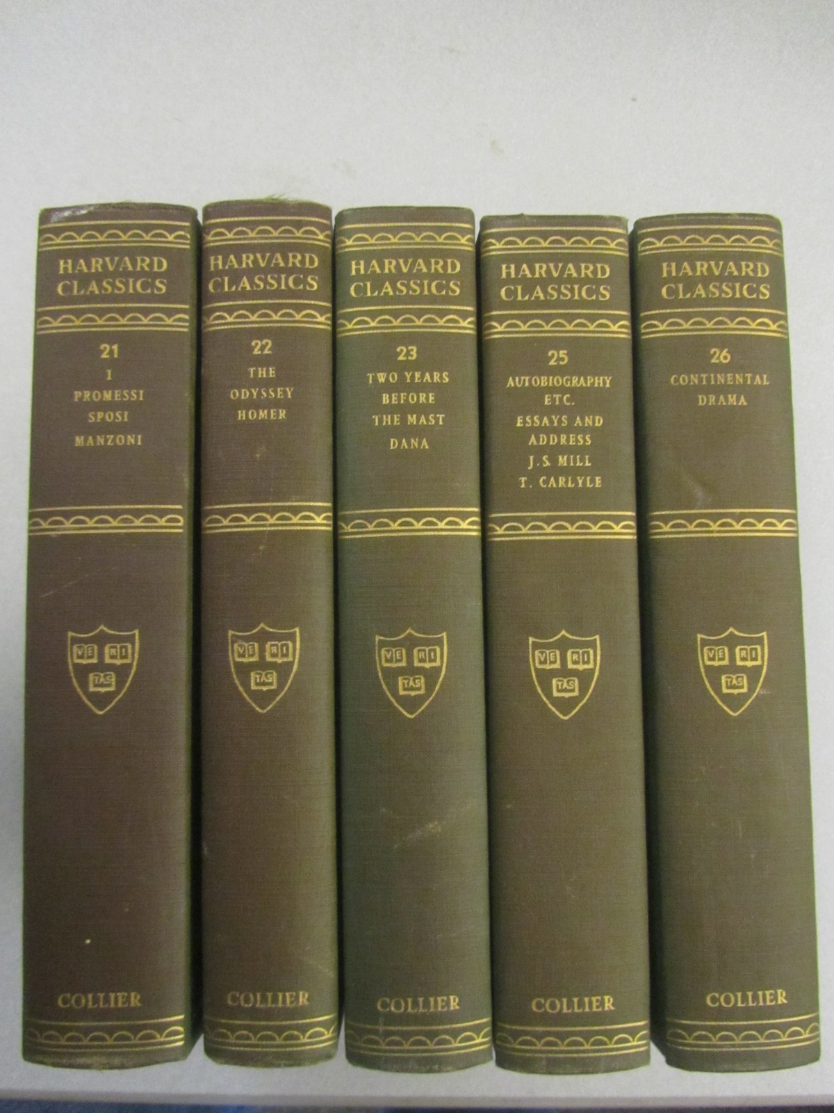 HARVARD CLASSICS 46 Green Volumes of DR. ELIOT'S 5 FOOT SHELF OF BOOKS 1909-1910