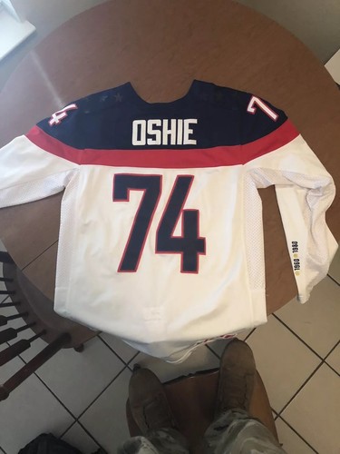 2014 Team USA Hockey Jersey 74 T.J. Oshie Large w/ Fighting Strap