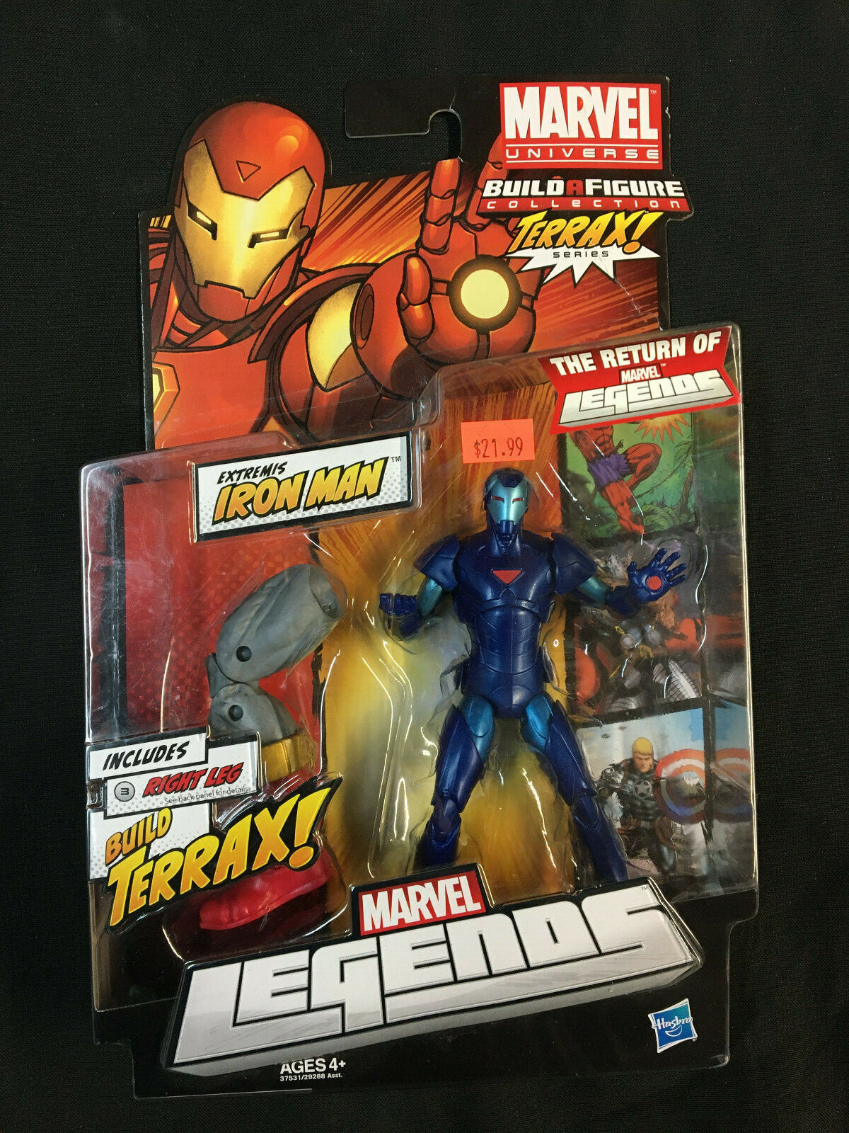 MARVEL LEGENDS EXTREMIS IRON MAN BLUE ARMOR MIB TERRAX BAF SERIES