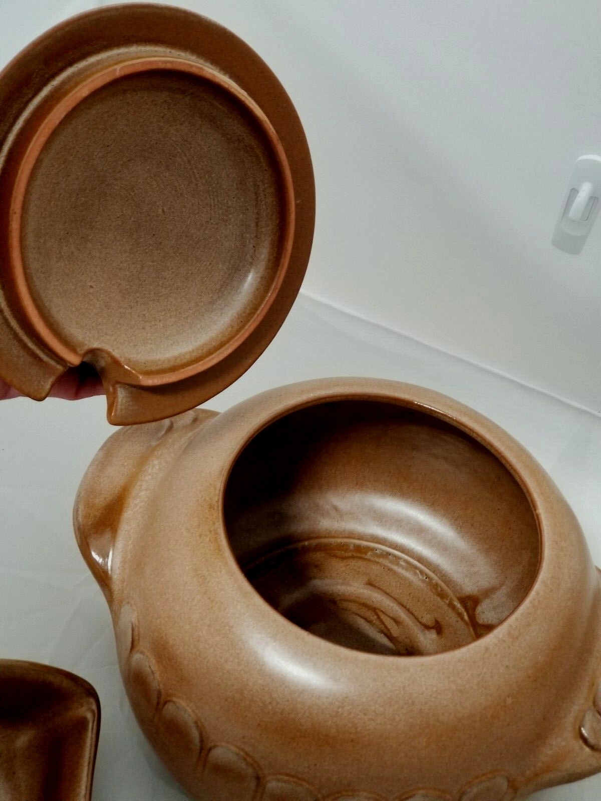 Frankoma Pottery Soup Tureen with Ladle Brown/Cinnamon #246