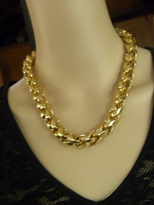 FRANCESCA VISCONTI GOLD TONE CHAIN NECKLACE 19 LONG  175 GRAMS