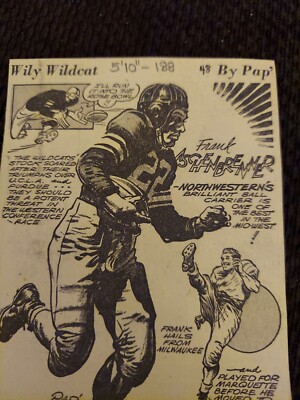 Frank Aschenbrenner Vintage Comic Sport Drawing Newspaper Clipping By Pap