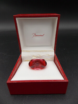 BACCARAT - BELLE BAGUE EN CRISTAL ROUGE - TAILLE 53 - Ø 17 MMS INTERIEUR