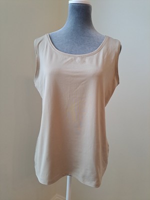 Dana Buchman Beige Skin Tone Spandex Tank Top Med-Lg Sleeveless - Womens 