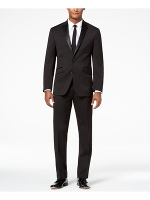 Мужской черный костюм классического кроя KENNETH COLE с раздельными брюками 44R 37W\32L