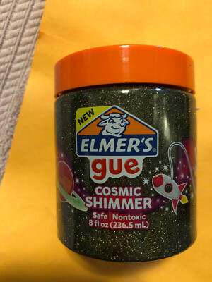 Elmer's GUE Pre Made Slime, Cosmic Shimmer Glitter Slime, gold to green GALAXY