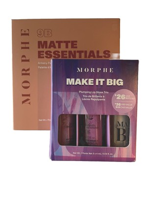 Morphe 9B Matte  Eyeshadow Palette, *NEW IN BOX!* + Make It Big Lip Gross Trio
