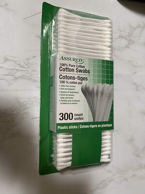 Assured 100% Pure Cotton Swabs - 300ct  .Q Tips