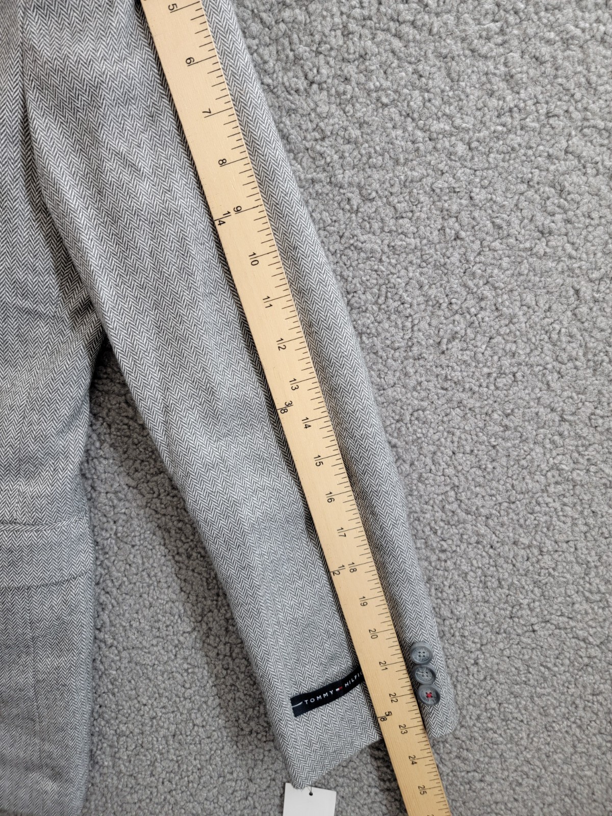 Tommy Hilfiger Brushed Herringbone Jacket Big Boys 18 Dark Gray Button Front L/S - Picture 5 of 19