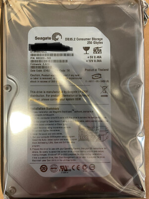 Hard Drive Seagate DB35.2 ST3250820ACE 250GB ATA 3.5 '' Inch-BRAND NEW SEALED