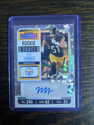 2023 Nick Herbig Panini Contenders RC Cracked Ice Auto /23 No. 255 Steelers